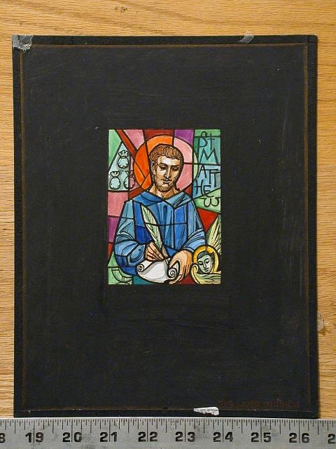 [Design drawing for stained glass "St. Matthew"]
