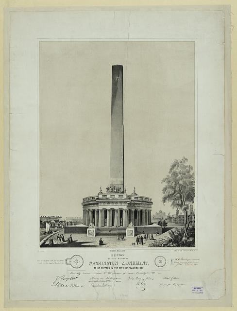 Design of the National Washington Mounment, to be erected...