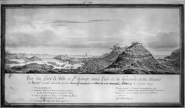 Vue du fort et ville de St. George dans l'isle de la...