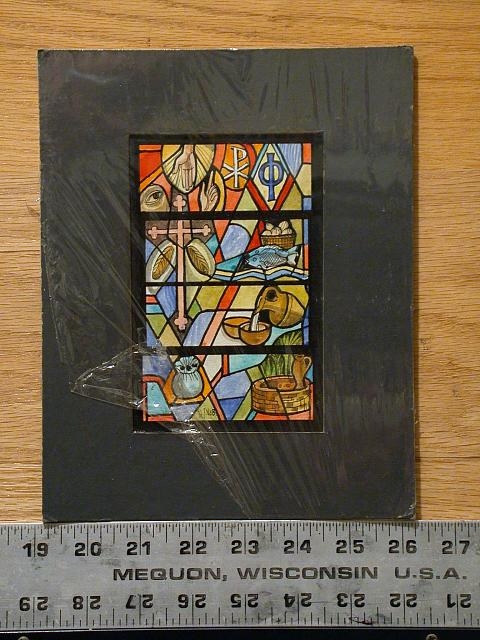 [Design drawing for stained glass window "St. Philip"...