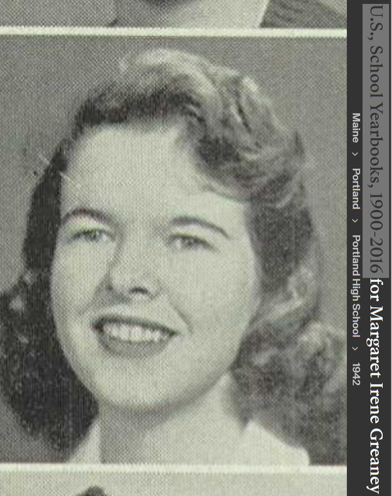 Margaret Irene (Greaney) McDonald --U.S., School Yearbooks, 1900-2016(1942)a