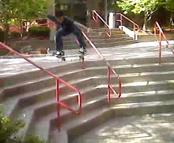 Little James McCarthy ollieing a stair set