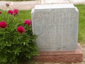 Gravestone John Carling * Harriet May Mcbride
