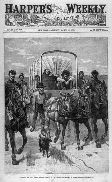 Ejecting an "Oklahoma boomer" / drawn by T. de Thulstrup...
