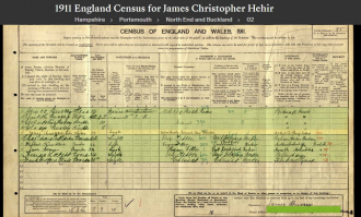 James Christopher 'Jim' O'Hehir--1911 England Census