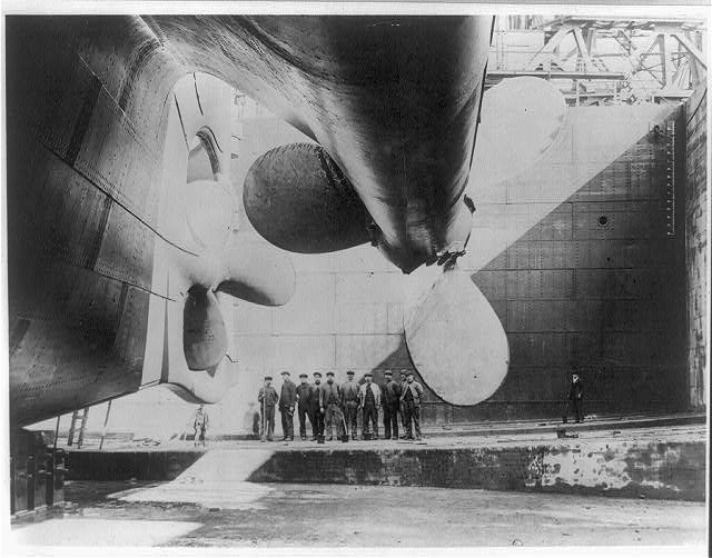The launching of the Titanic
