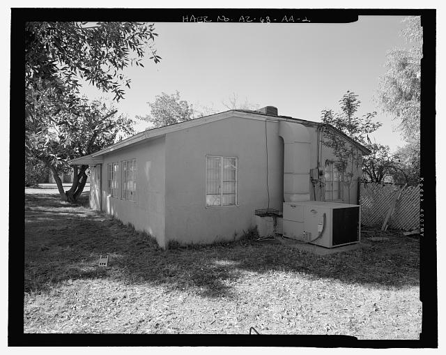South front and east side, oblique view to the northwest...