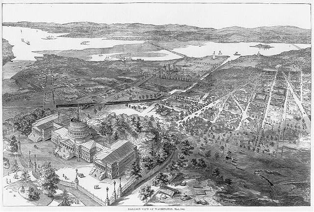 Balloon view of Washington, D.C., May 1861