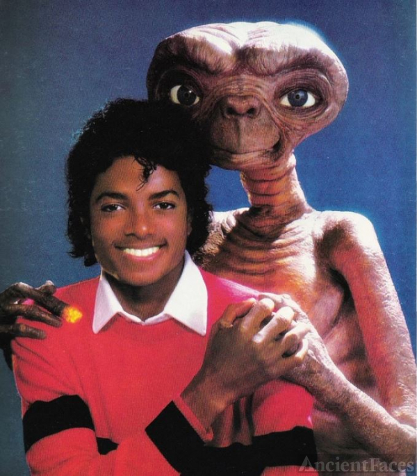 Michael Jackson with E.T. from the 1982 movie E.T. the Extra-Terrestrial 