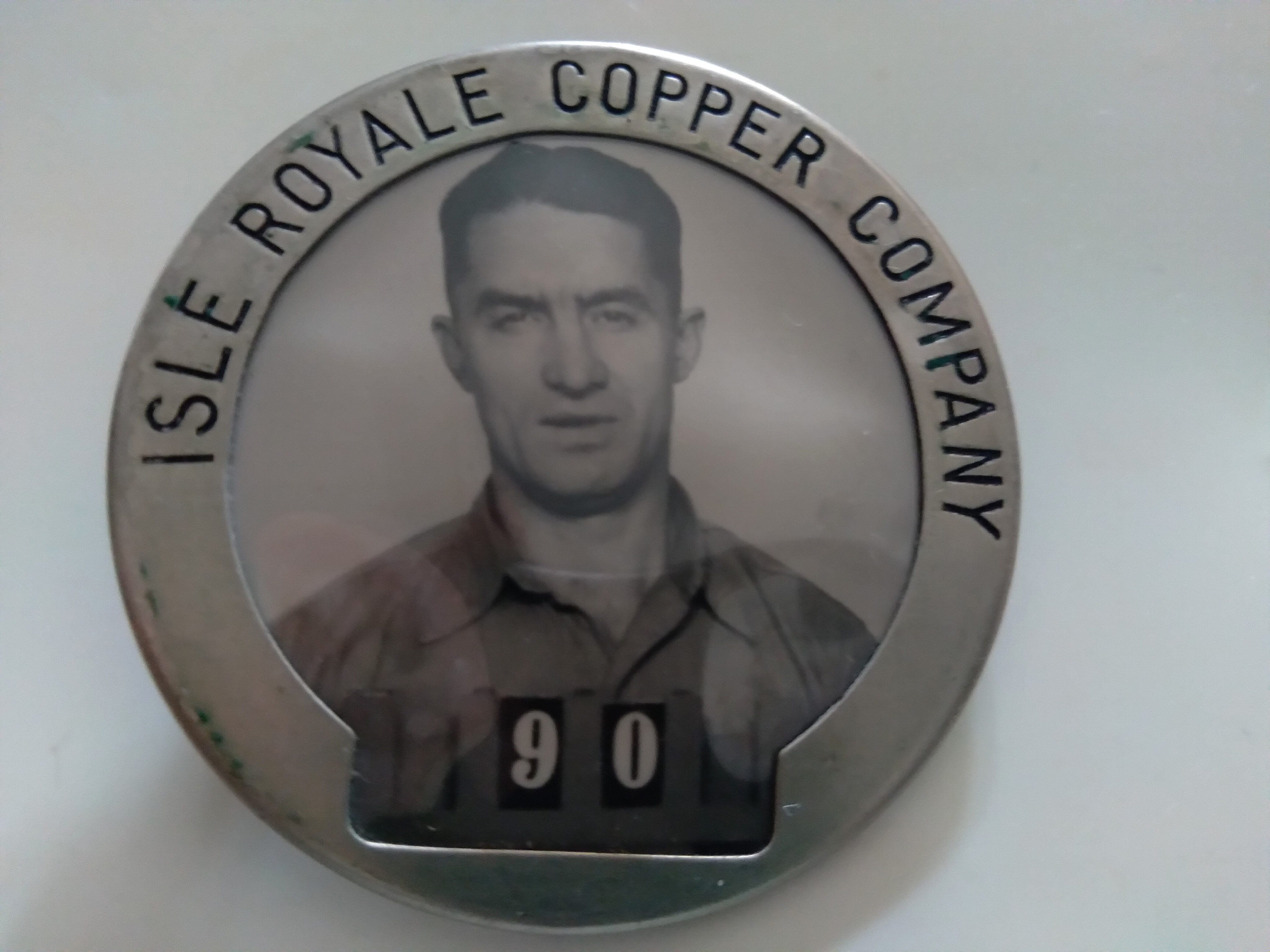 Badge from the copper mines.