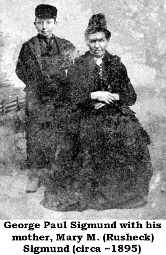 George Paul Sigmund with his mother, Mary Rusheck Sigmund