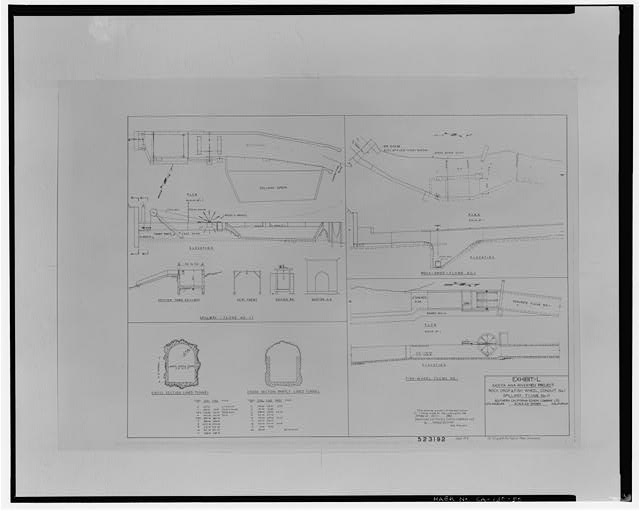 50. ROCK DROP AND FISH WHEEL, CONDUIT NO. 1 SPILLWAY,...