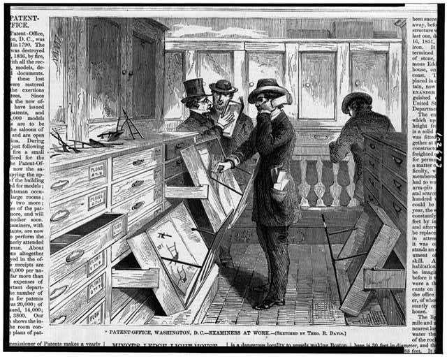Patent-office, Washington, D.C.--examiners at work /...