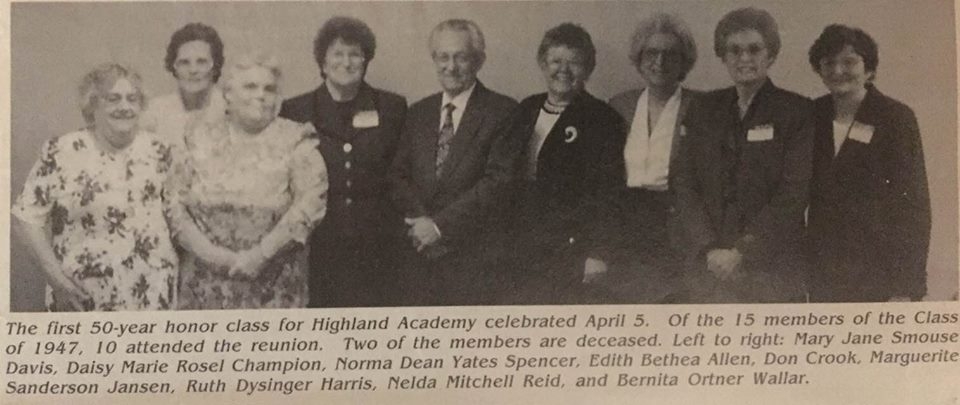 Class of 1947, Highland Academy
