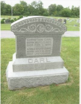 The Tombstone of Christian Carl aka Henry F. Carl (17 Sep 1822-4 Feb 1895) and His Wife, Anna Mary Selbert (11 July 1832-20 July 1898) The Tombstone of Christian Carl aka Henry F. Carl (17 Sep 1822-4 Feb 1895) and His Wife, Anna Mary Selbert (11 July 1832-20 July 1898)