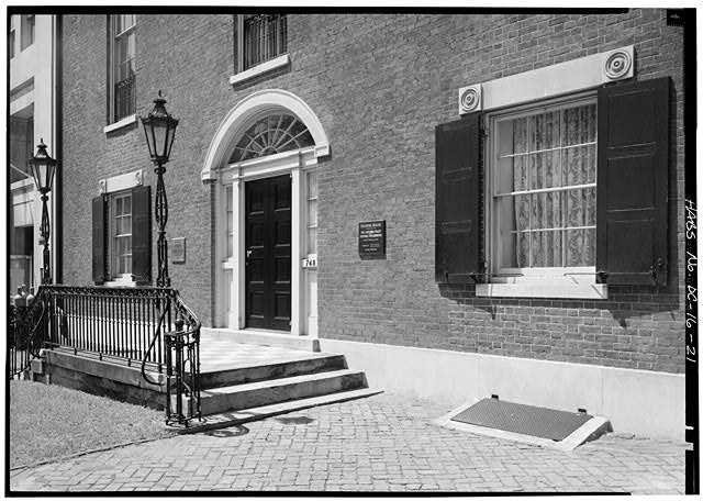 29. EAST FRONT, DETAIL OF ENTRANCE AND FIRST FLOOR, FROM...