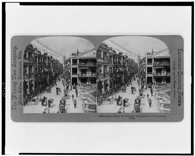 Queen's Road, the principal thoroughfare of Hong Kong, China