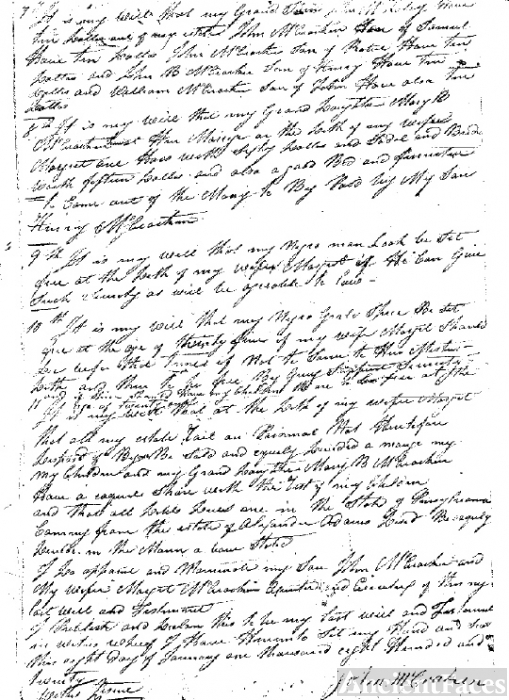 Will of John McCracken