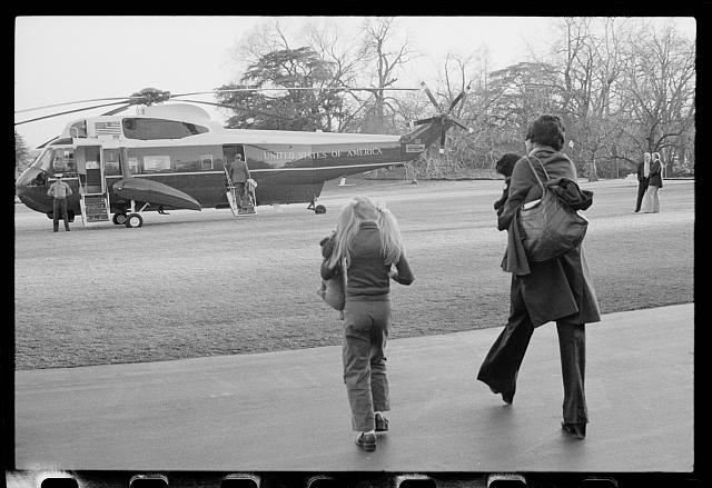 [President Jimmy Carter's family departs to Camp David...