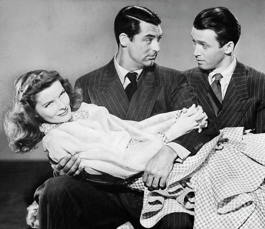 Katharine Hepburn, Cary Grant and James Stewart.
