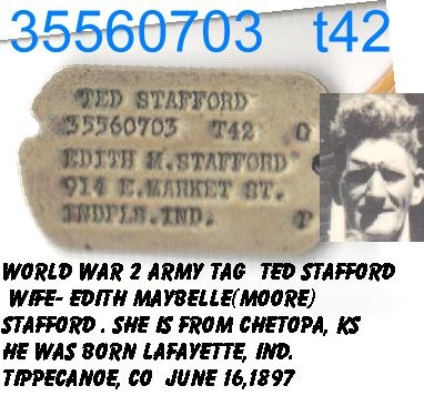 ted stafford's WW II army tags