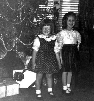 Pam & Kathy Kroetch, Christmas 1955