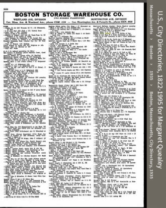 Margaret E. (Hehir) Quealey--U.S., City Directories, 1822-1995(1935)