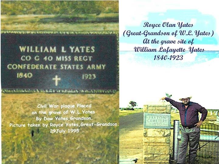 W.L. Yates Civil War Plaque