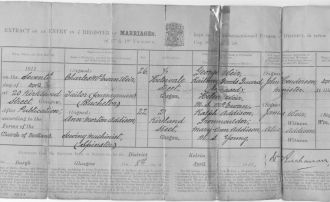 Charles Weir & Ann Addison Marriage Certificate