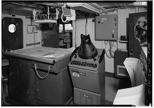 INTERIOR VIEW OF CHART ROOM LOOKING FORWARD - U.S. Coast...