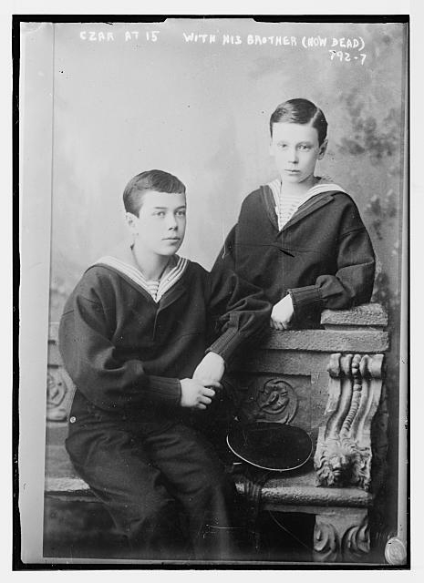 Czar at 13 years, with his brother (now dead)