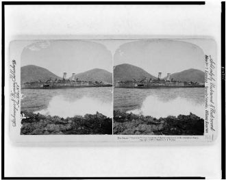 The Cruiser "Oquendo"--once the pride of Spain--destroyed...