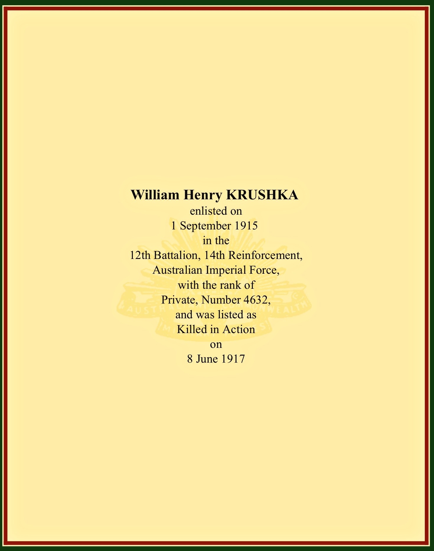 William Henery Krushka