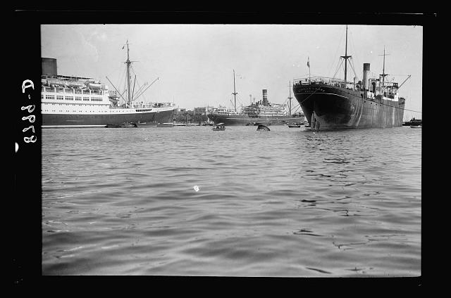 Egypt. Suez Canal. Ships & smaller craft passing thro[ugh]