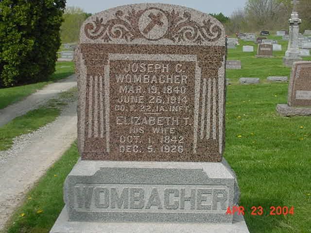 Joseph C. Wombacher's tombstone