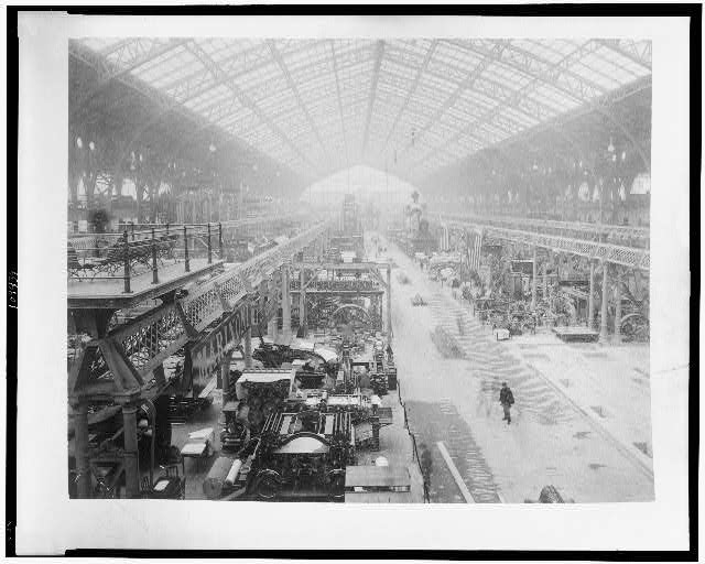 [Interior of Gallery of Machines, showing machinery,...