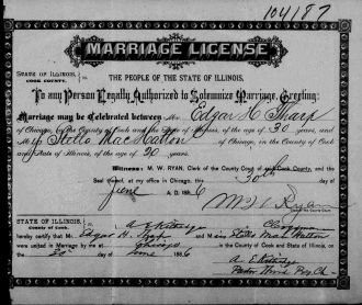 Edgar Hobbs Tharp Sr marriage license
