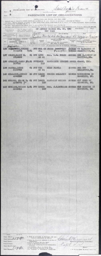 Margaret E. (Hehir) Quealey--U.S., Army Transport Service Arriving and Departing Passenger Lists, 1910-1939