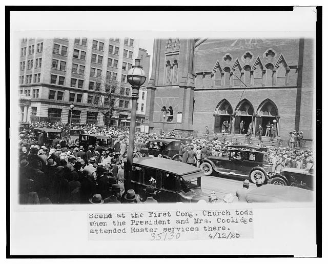 Scene at the First Cong. Church toda[y] when the...