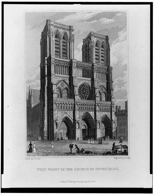 West front of the Church of Notre Dame / Drawn by A....