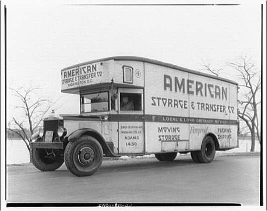 Moving van, American Storage & Transfer. 1000 cubic ft....