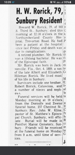 Howard Rorick
The Daily Item
Sunbury, Pennsylvania
14 Feb 1969, Fri  •  Page 4
