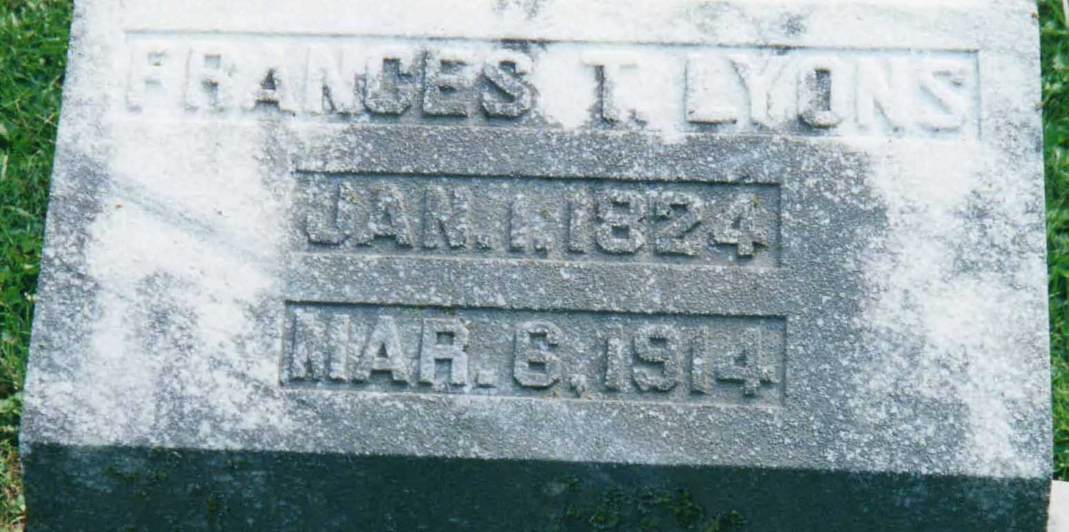 Frances T. Lyons Headstone; Frankfort, KY