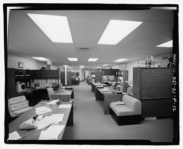 12. Interior view of open work station area looking...