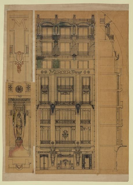 [Project for a store façade (Mercier Frères)....