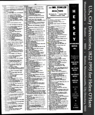 Helen "Nellie" (Supple) Hehir --U.S., City Directories, 1822-1995(1960)
