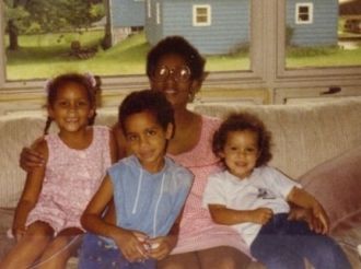 Marie Haithcox & grandchildren, Michigan 1989