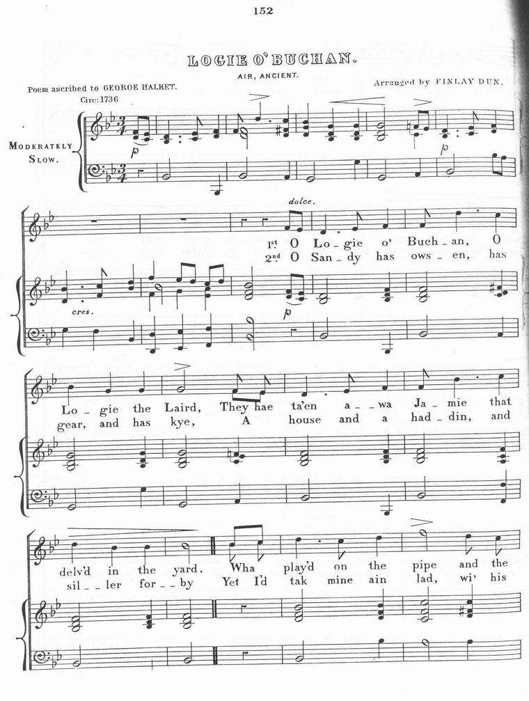 Musical score of George Halket/Halkett's poem
