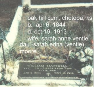 william blundell gravesite, Chetopa Kansas