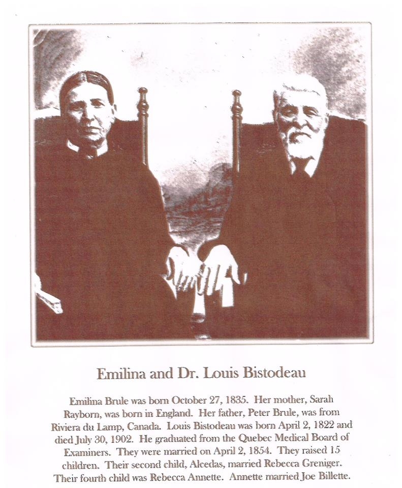 Emilina (Brule) and Dr. Louis Bistodeau